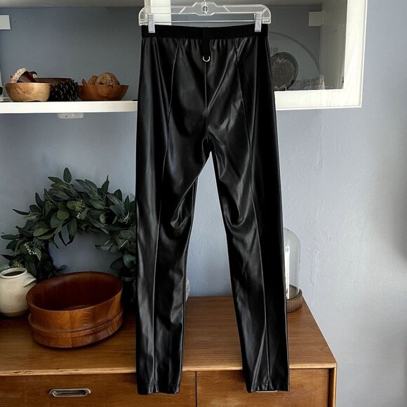 High Everyday Couture Black Faux Leather Leggings Pants - Picture 3 of 6